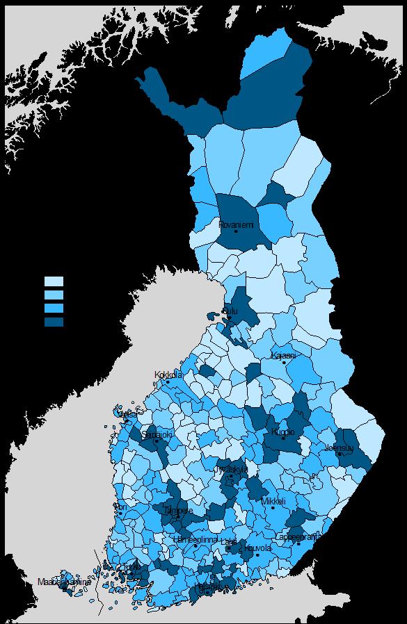 Kartta 5. Väkiluvun muutos 2017.
