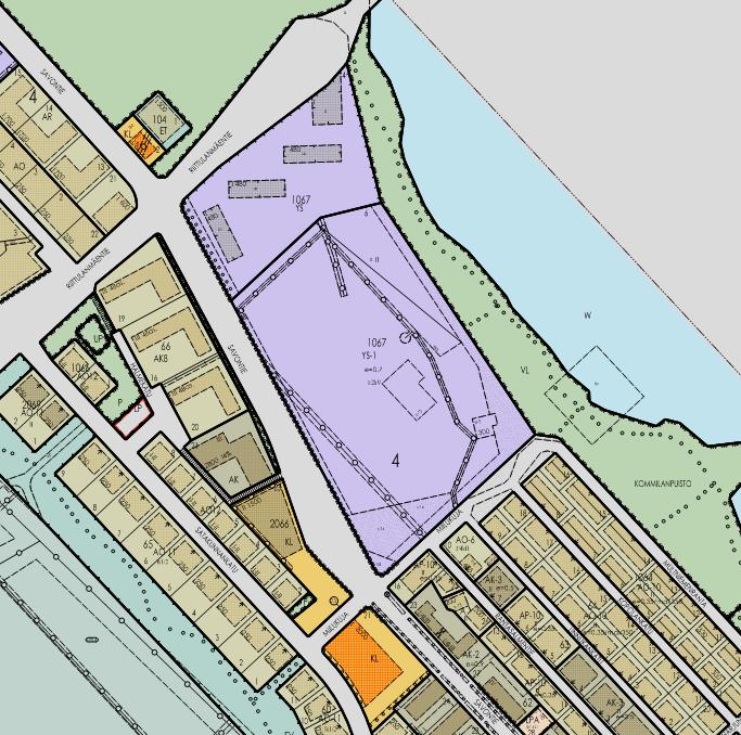 VOIMSS OLEV SEMKV Voimassa olevassa asemakaavassa (kuva 8) suunnittelualue on sosiaalitointa ja terveydenhuoltoa palvelevien rakennusten korttelialuetta (YS-1).