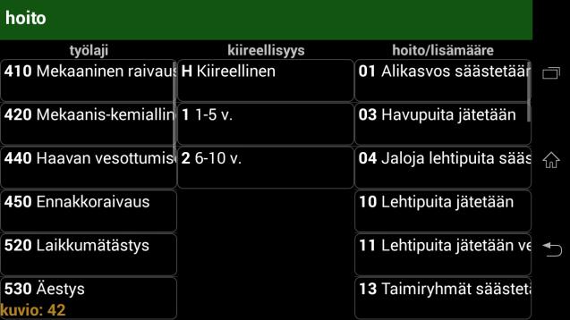 Painamalla mitä tahansa valintarullan kenttää pitkään, valintarullan tiedot saa näkyviin kokonaisuudessaan. 7.
