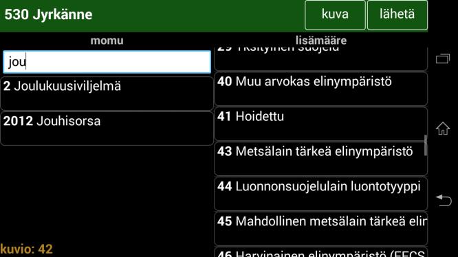 palauttaa listan alkuperäiseen tilaan KUVA 19: HAKU -TOIMINNALLISUUDEN KÄYTTÖ 8.