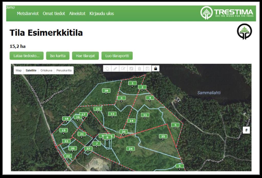 Huomioi, että Google maps satelliittikuvien kalibroinnissa saattaa olla