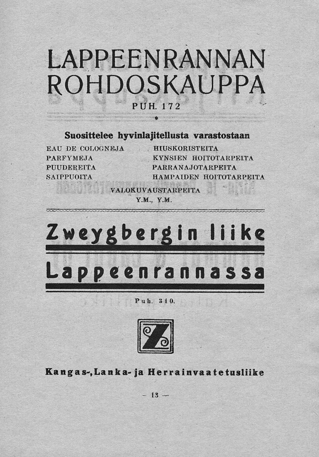 LAPPEENRANNAN ROHDOSKAUPPA PUH.
