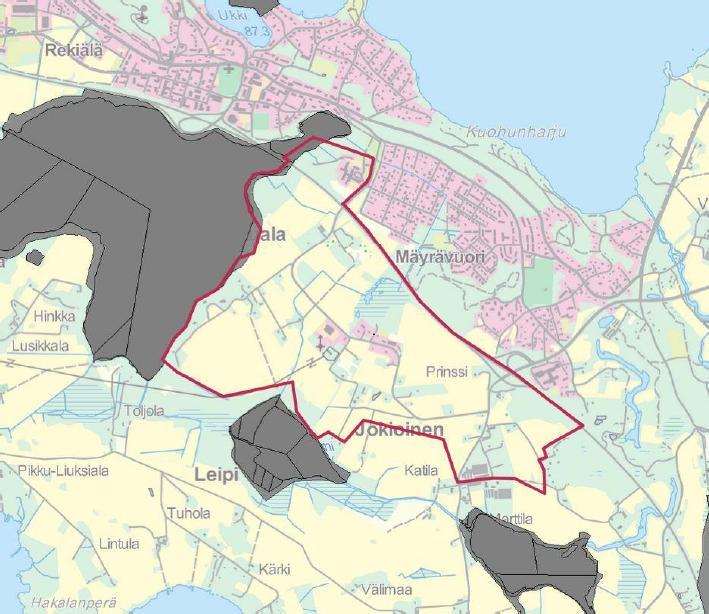 Pohjakartta: Maanmittauslaitos, Paikkatietoikkuna. Aluerajaukset, SYKE. Inventointialue MH.
