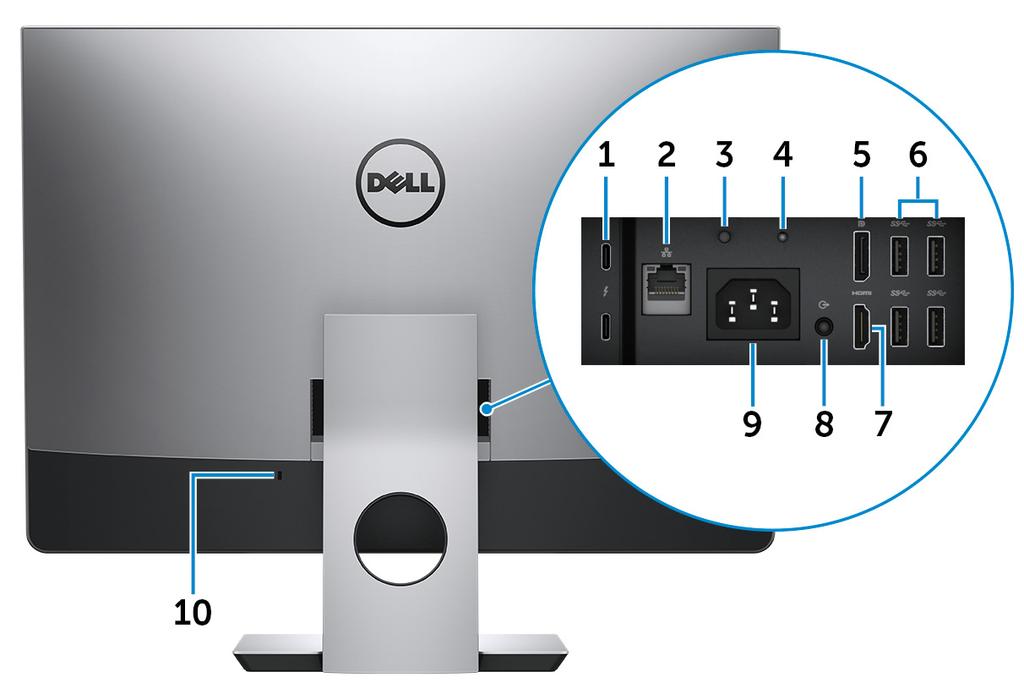 Takana 1 Thunderbolt 3 (C-tyypin USB) -portit (2) Tuki: toisen sukupolven USB 3.1, DisplayPort 1.2, Thunderbolt 3, ja voit myös kytkeä ulkoisen näytön sovittimella.