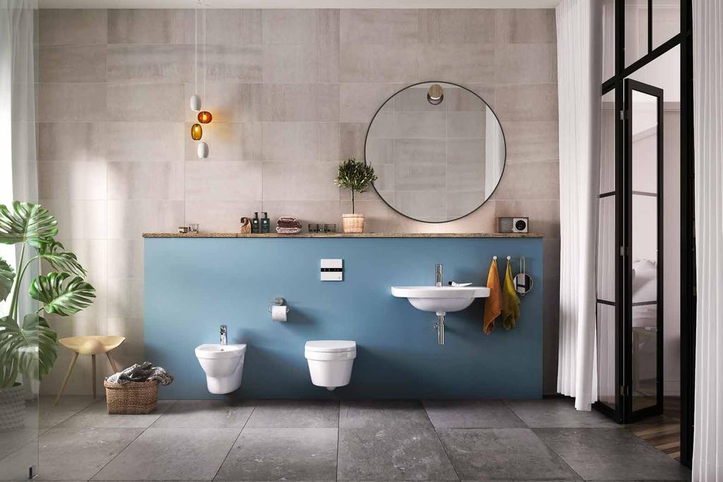 JÄLKEEN UUSI KYLPYHUONE TYYLIKÄS, VAIVATON, KÄYTÄNNÖLLINEN JA HYGIEENINEN Seinälle asennettavat WC-istuimet tuovat useita etuja.