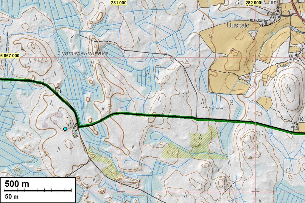4 Vihreä viiva osoittaa rakenteilla olevan maakaapelin reitin.