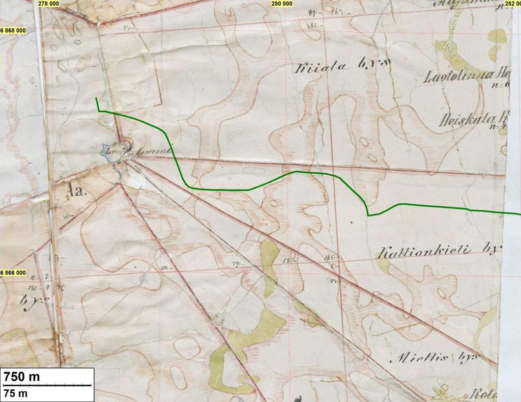 8 Ote pitäjänkartasta 2211 04 Ikaalinen vuodelta 1847.