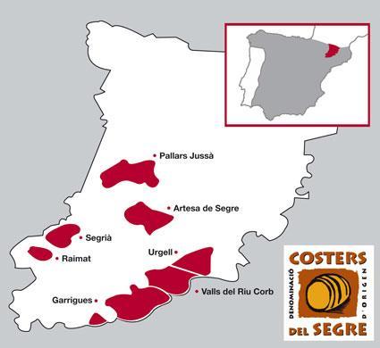 Do Costers del Segre Do Costers del Segre käsittää Pallars Jussàn, Segriàn, L Urgellin, Les Garriguesin, Nogueran ja Segarran alueet.