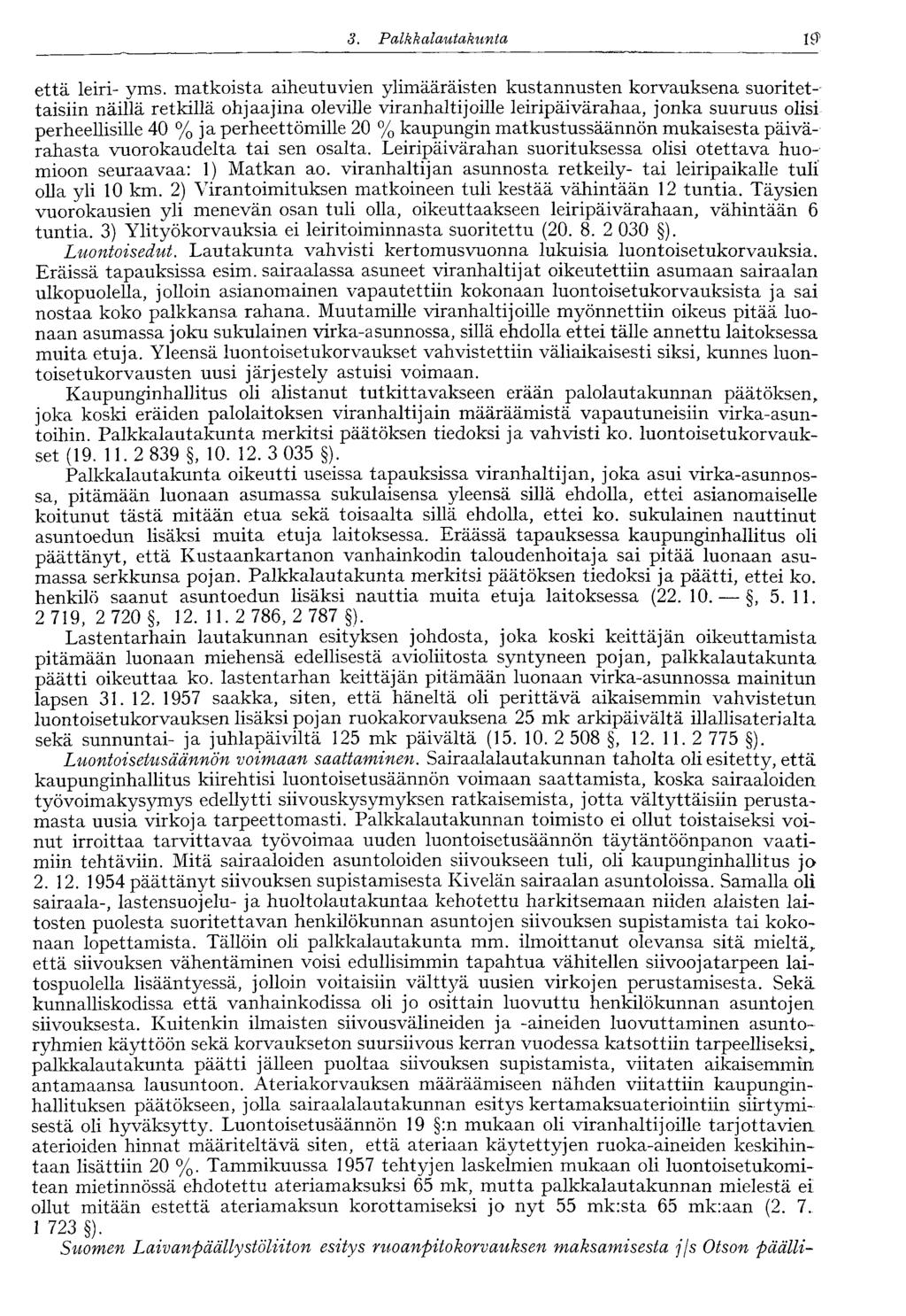 23 3. Palkkalautakunta että leiri- yms.