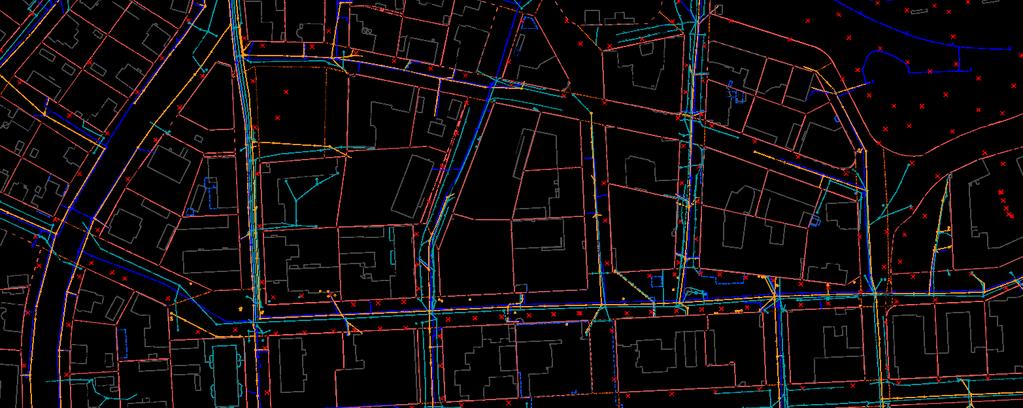 Bild 5. Ledningskarta. 3.1.4 Markägoförhållanden Hela planeringsområdet, förutom gatuområdet, är i privat ägo.