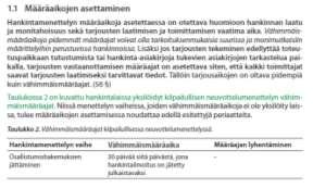 hankintalain sisältöä 7 Menettelykohtainen