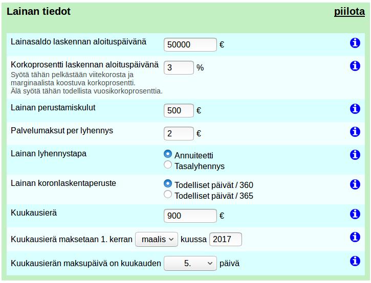 samat kuin esimerkissä