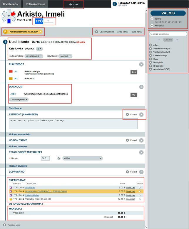 Istunnon yläreunassa näytetään myös sen ID numero, koska istunto on alkanut, kesto sekä status. 3.2.