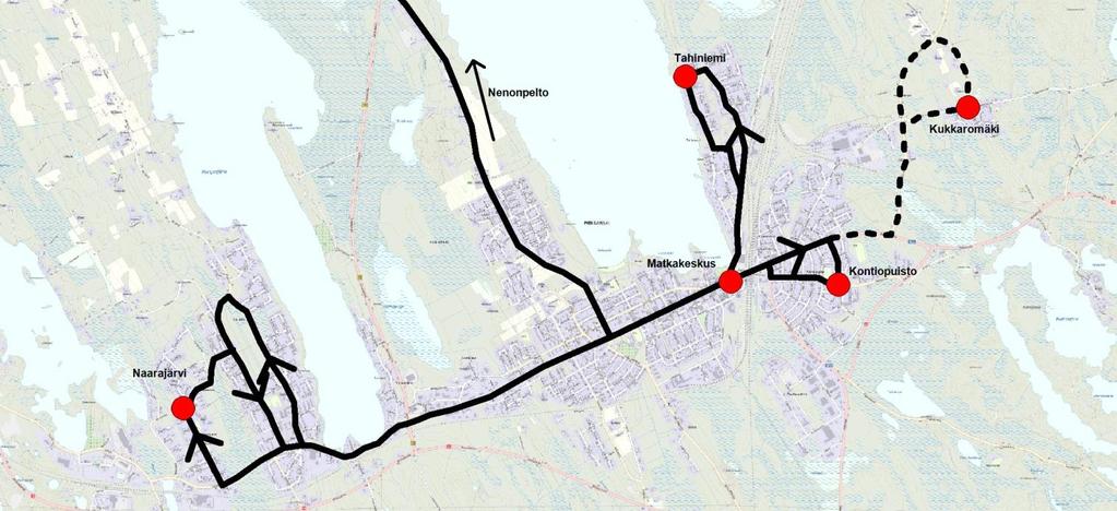 24/26 Linja 3 Naarajärvi-Keskusta-Nenonpelto Linja 3, Naarajärvi-Keskusta-Nenonpelto, maanantai-perjantai, iltaliikenne Nenonpelto Naarajärvi Matkakeskus Kontiopuisto ahiniemi Matkakeskus Naarajärvi