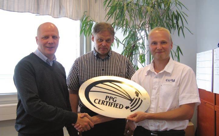 PPG kouluttaa Autotalo Hartikaiselle sertifiointi Cora Refinish Oy järjesti Autotalo Laakkosen maalareille koulutuksen, jossa jokainen kurssille osallistunut maalari pääsi kokeilemaan teoriassa