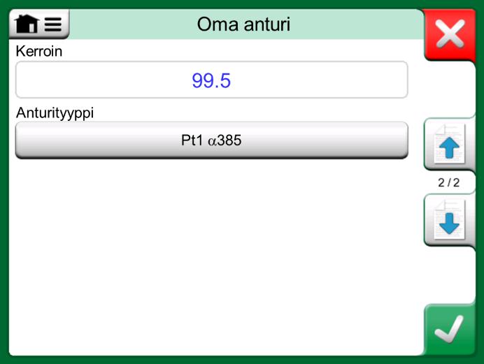 Lisätietoa - Omat vastusanturit (PRT) 83 KERROIN Kolmas tapa oman vastusanturin tekemiseen on käyttää kerrointa. Tämä sopii kaikille vastusanturityypeille, ei pelkästään platinavastusantureille.