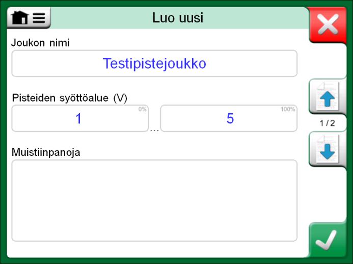 Lisätietoa - Omat testipistejaottelut 85 OMAT TESTIPISTEJAOTTELUT Testipisteet ovat tarjolla Dokumentoivaan kalibraattoriin tallennetuille instrumenteille sekä Kalibraattorin askellukselle.