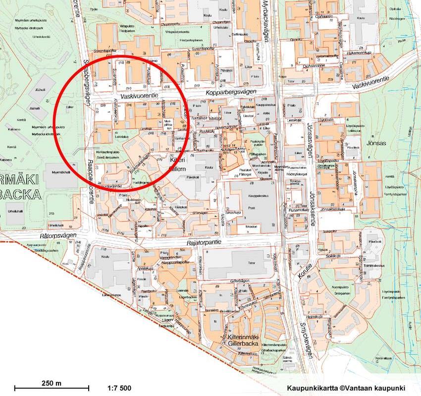 koskee korttelin 15500 tontteja 2 (Kivikirveenkuja 3) ja 3 (Kivikirveenkuja 1), korttelin 15501 tontteja 1, 3, 5, 6 ja 7 (Vaskivuorentie 20-22, Kivikirveenkuja