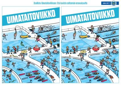 ETSI KUVISTA 7 EROA MUISTIPELI TAVOITE Tehdä uimahalliympäristö oppilaille tutuksi ja keskustella tehtävän avulla, mitä kaikkea kivaa uimahallissa voi tehdä. Linkki tehtävään: www.suh.