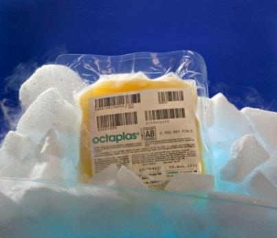 OctaplasLG teollisesti valmistettu virusinaktivoitu jääplasmavalmiste rekisteröity lääkevalmiste ABO-veriryhmät Raaka-aine plasma, joka on erotettu ja jäädytetty 8 tunnin kuluessa luovutuksesta