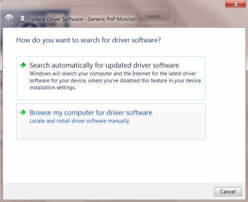 8. Avaa Update Driver Software-Generic PnP Monitor (Päivitä laiteohjain - Yleinen PnP-näyttö)