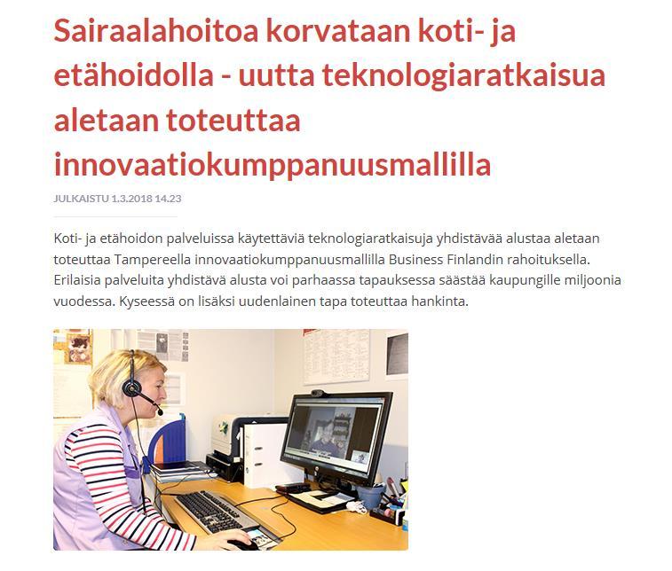 BF tuki hankintayksiköille Innovatiivisten julkisten hankintojen tuki (IJH) 2018-2019: 4+4m Tuki