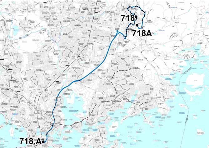 Liite 1-9 Linja 718 (A) Rautatientori Lahdenväylä Hakunila Nissas (Sotunki) Linja 718 (A) Ruuhka Päivä/ilta La, päivä Su, päivä Vuoroväli, min 15* - /20* - - * Ajetaan vain ruuhkasuuntaan Linjan