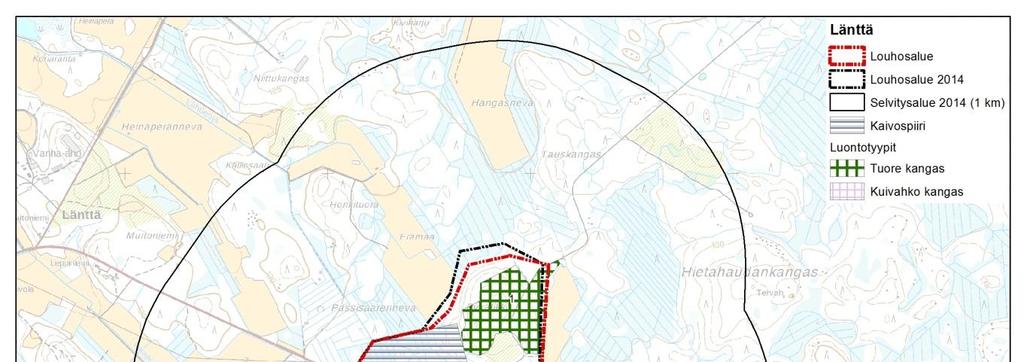 174 Kuva 5-23. Länttä, luontotyypit. (Ahma Ympäristö Oy, 2015) Syväjärvi Syväjärven hallitsevia elinympäristöjä ovat talousmetsät ja ojitetut puustoiset suot, joita on voimakkaasti ojitettu.