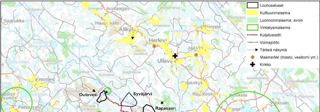 230 Keski-Pohjanmaan jokiseudun ja rannikon perinteistä maisemakuvaa hallitsevat luonnonmaisemien ohella kulttuurimaisemat kylineen, asutusryhmineen, viljelyksineen ja laitumineen (Kuva 6-8).