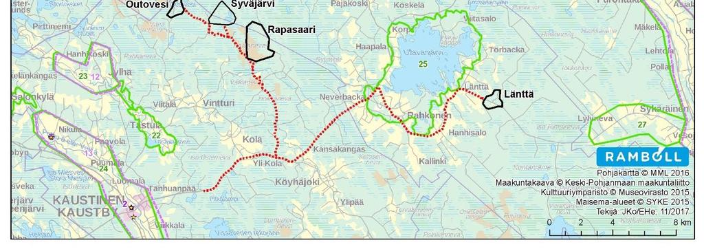 Arkeologisen selvityksen yhteydessä tarkistettiin 2 tunnettua muinaisjäännöstä (Veivarinsaari, Leviäkangas) (Kuva 6-11).