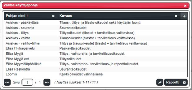 5. Hallinta Hallinta välilehden takaa löytyvät asiakkaisiin (=kohteisiin) ja käyttäjiin liittyvät asetukset.