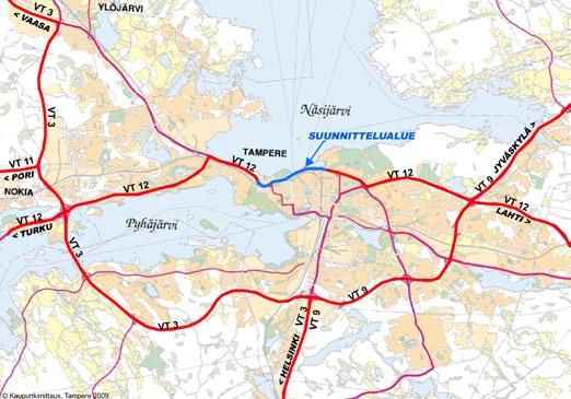 1 Hankkeen taustat ja prosessikuvaus Tien merkitys ja hankkeen taustat Valtatie 12 (Paasikiventie Kekkosentie, Rantaväylä) on Suomen vilkkain maantie pääkaupunkiseudun ulkopuolella.