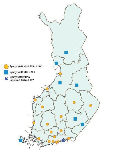 Perinataalitilasto synnyttäjät, synnytykset ja vastasyntyneet 2017 Synnyttäjät ja synnytykset Synnytyksiä oli vuonna 2017 yhteensä 50 151 ja syntyneitä lapsia yhteensä 50 854.