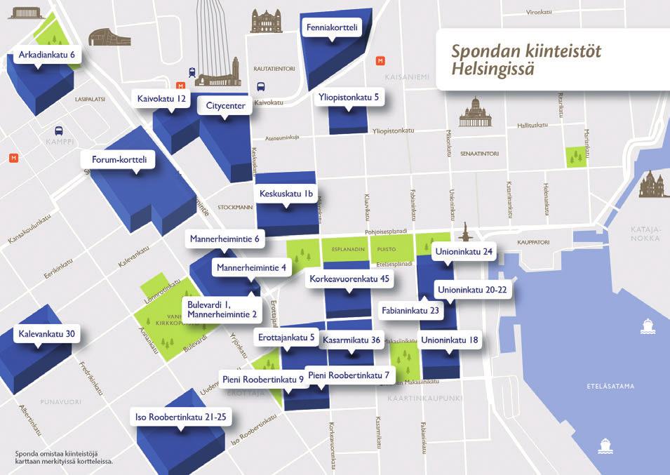 Sponda lyhyesti Sponda on pääkaupunkiseudun, erityisesti Helsingin ydinkeskustan ja Ruoholahden alueen, sekä Tampereen toimitilakiinteistöihin erikoistunut kiinteistösijoitusyhtiö.
