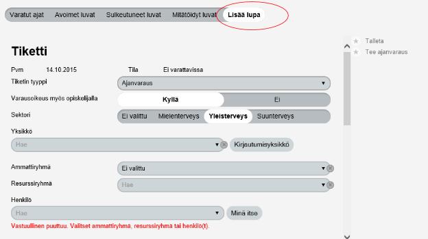 Ajanvarauksen pvm ja kellonaika näytetään ehdotuksen yhteydessä.