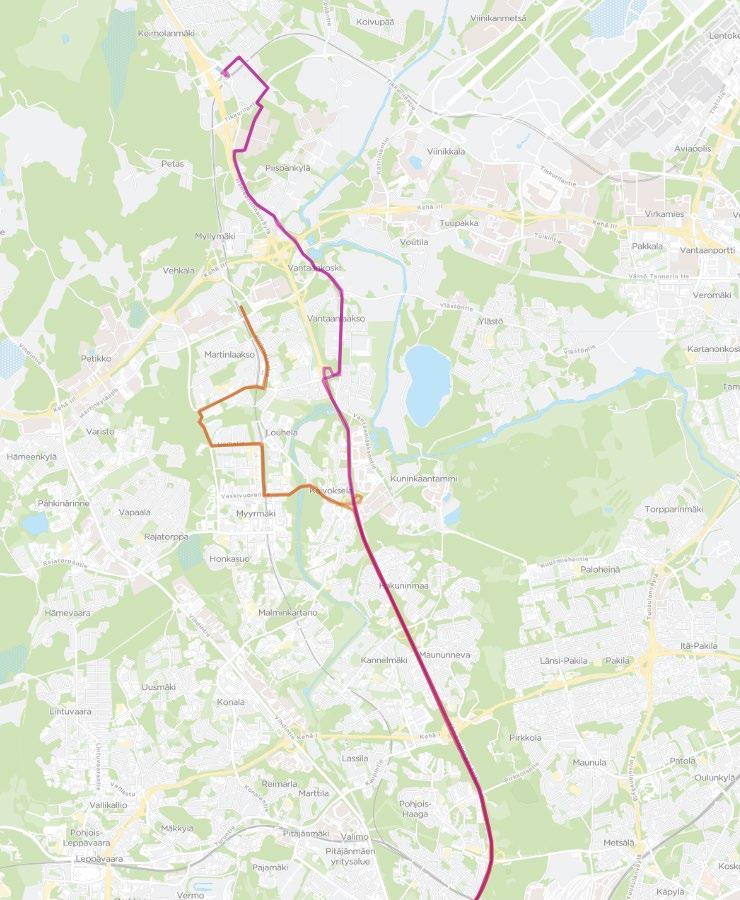 Kivistö 431 Elielinaukio - Kivistö Ruuhka-aikoina 20 min vuoroväli, muulloin 30 minuuttia Täydentää runkolinjan 400 palvelua Linjan reittiä nopeutetaan niin että Hämeenlinnanväylällä ajetaan