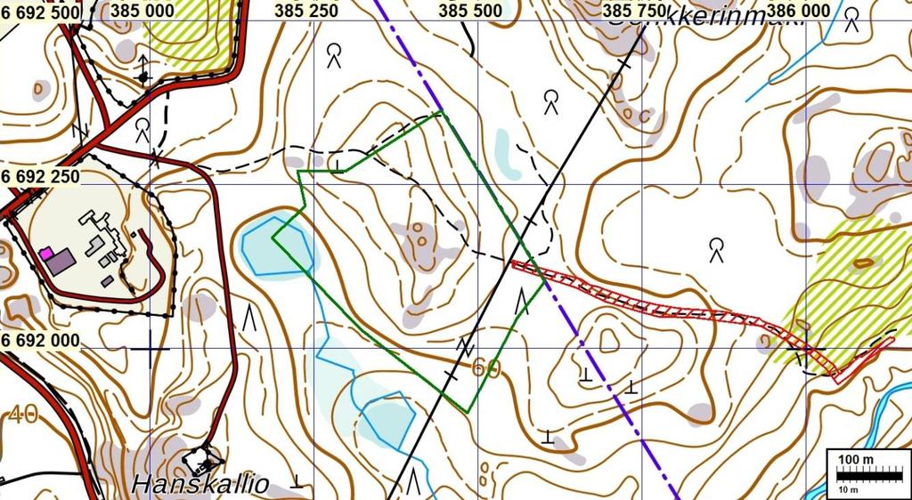 3 Yleiskartat Kartta 1. Tutkimusalue on piirretty karttaan vihreällä viivalla.