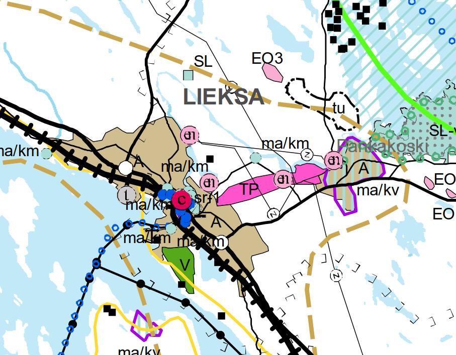 Kaavaselostus 6 Ote Pohjois-Karjalan maakuntakaavayhdistelmästä (1.-4.) Yleiskaava Lieksan keskustaajaman alueelle on laadittu 1.12.