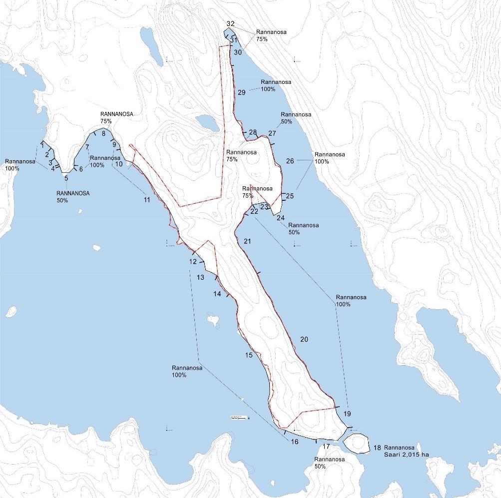 Mitoitusrantaviiva (Kartta MML 2016). 4.3.1 Mitoitusrantaviiva kantatila 410 402-5-20 Salo Em.