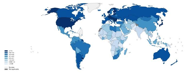 16 2.3.1 Epidemiologia Haimasyöpä on GLOBOCAN 2012 tilastojen perusteella 12. yleisin syöpätyyppi ja siihen sairastui maailmanlaajuisesti noin 338 000 ihmistä (2,4 % kaikista syöpätapauksista).