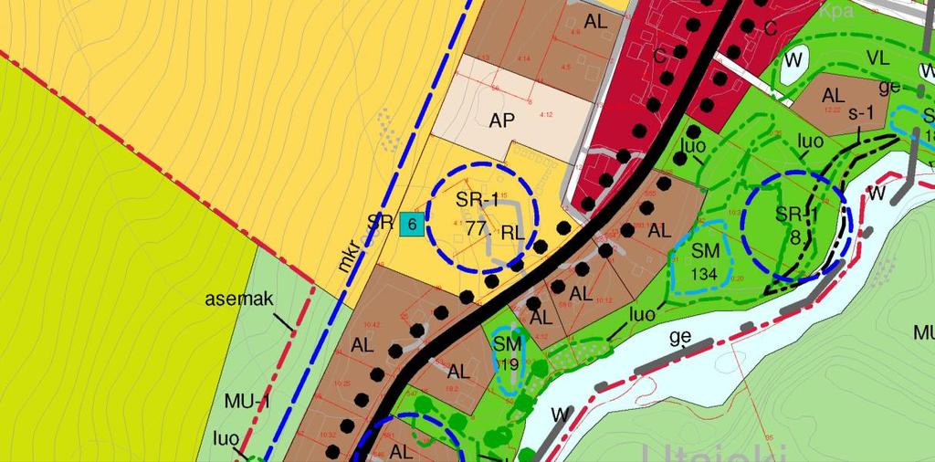 UTSJOEN OSA-ALUEEN OSAYLEISKAAVA - TENONLAAKSON RANTAOSAYLEISKAAVAT ( Utsjoen kyläkeskuksen asemakaava-alueet (asemak) yleiskaavassa on määritelty kyläkeskusalueen maankäytön kokonaisrakenne;