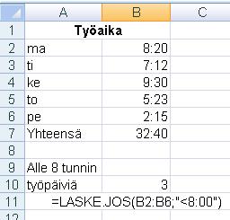 Excel 2007 fi-fi 24 / 31 Päivämäärien ja aikojen kirjoittaminen kaavoihin Jos aikoja ja päivämääriä kirjoitetaan suoraan kaavaan, ne on syötettävä kaavaan oikeassa muodossa.