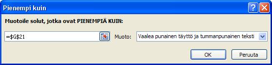 Valitse solu tai solualue jonka haluat muotoilla. 2. Ehdollinen muotoilu löytyy Aloitus välilehden Tyyli-ryhmästä. 3.