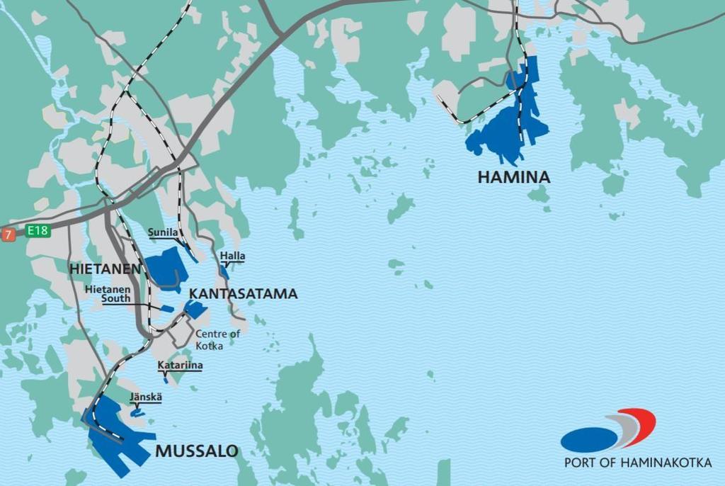 95 Kuva 40. Sataman kartta 4.14.2 Rautatietoimintaan liittyvät satamien varusteet Useita nostureita ja muita lastinkäsittelylaitteita, jotka ovat ahtausyrityksien omistuksessa.