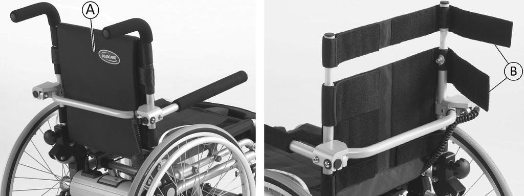 Invacare Action Vertic Kaatumisvaara Lisäkuorman (kuten selkärepun tai vastaavan) ripustaminen pyörätuolin selkänojan putkiin saattaa vaikuttaa pyörätuolin vakauteen takasuunnassa.
