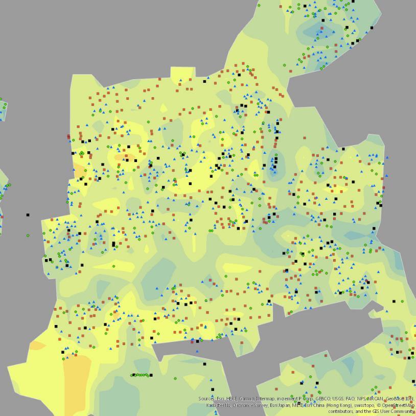 Spatiaalinen yleistys: erot maan