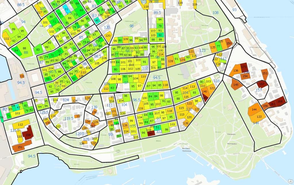 Mikroalueet ja kiinteistöjen hintanäkymä Automaattisesti muodostetut mikroalueet rajattu