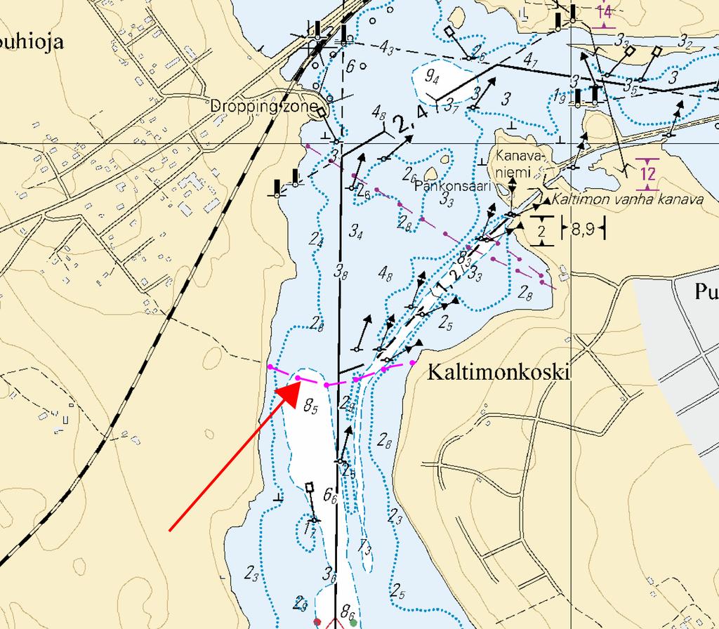 Kuva viitteeksi, karttaotteet ei merikartan mittakaavassa / Bild för referens, kortutdrag inte i sjökortets skala / Image for reference, chart extracts not to scale of chart ( FTA,