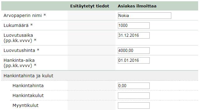 Hankintameno-olettama Todellisen hankintamenon (ostohinta + välityspalkkiot) sijaan myyntihinnasta voi