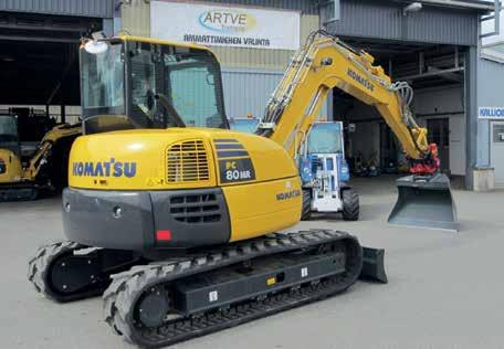 m 3,8 m Komatsu PC55MR-3 5280 kg 1,96 m 5,55 m 2,55 m 3,8 m Komatsu PC80MR-3 7530 kg 2,25 m 6,06 m 2,71 m 4 m Kobelco